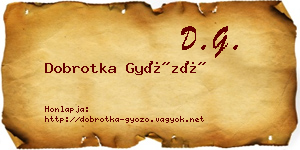 Dobrotka Győző névjegykártya